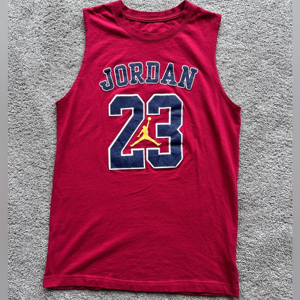 NWOT Jordan Youth Red Tank Top with "Jordan 23" & Jumpman Graphic YXL